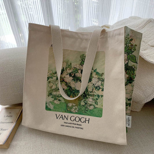 Vincent van Gogh - "White Roses" - Tote Bag